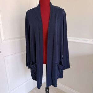 Susan Graver Lifestyle brushed back knit cardigan with pockets
